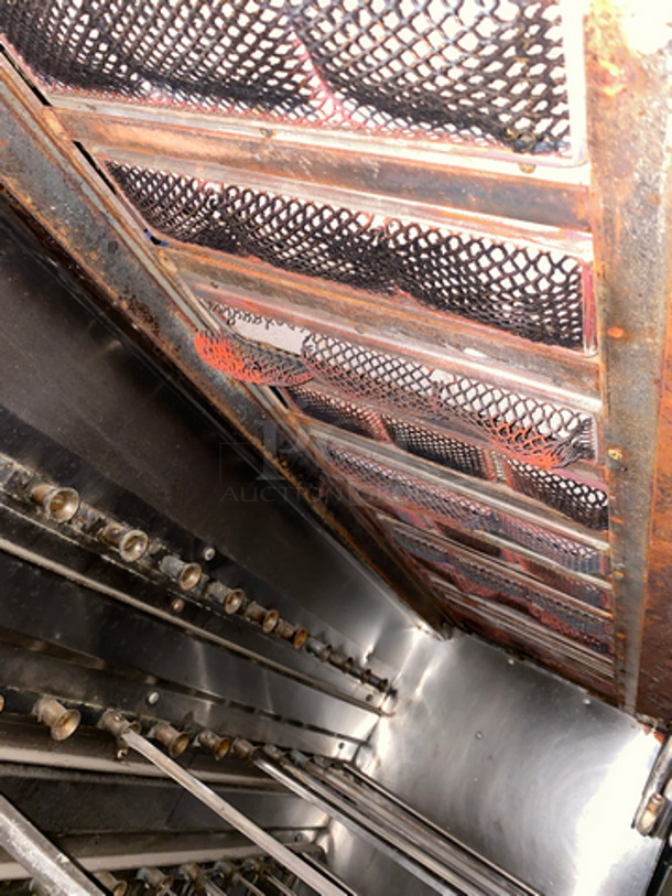 AWESOME! Tomasi Commercial Brazilian Style Natural Gas Powered Combined Rotating Charcoal/Gas Skewer Rotisserie Export Line Grill! All Stainless Steel! On Casters!  - Image 5 of 9