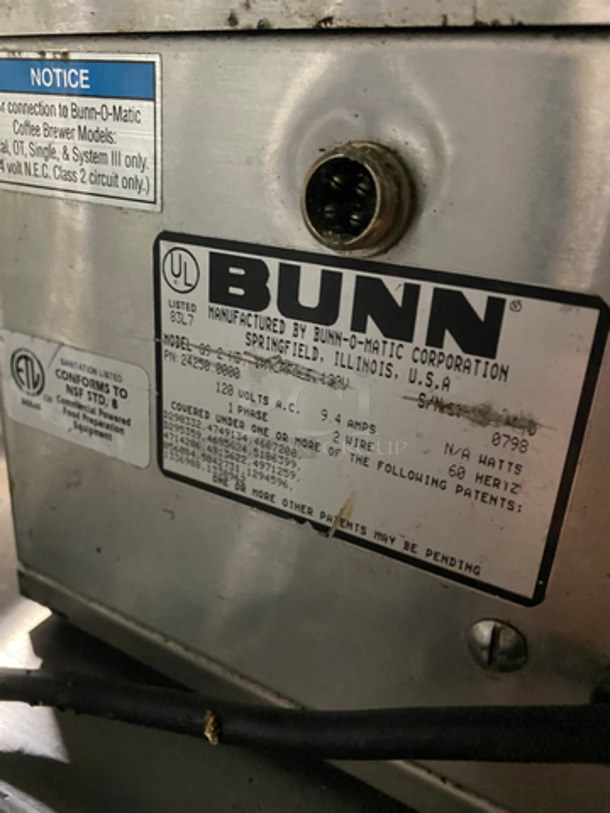 Bunn Commercial Countertop Dual Coffee Bean Grinder! All Stainless Steel! Model: G92HD 120V 60HZ 1 Phase - Image 5 of 8