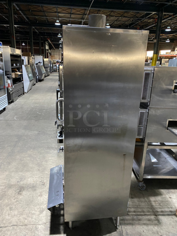 All Stainless Steel Commercial Single Door Gas Powered Smoker! With Metal Rack! On Legs! - Image 2 of 7