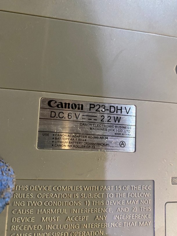 Canon Electric Printing Calculator! Model: P23DHV - Image 5 of 6
