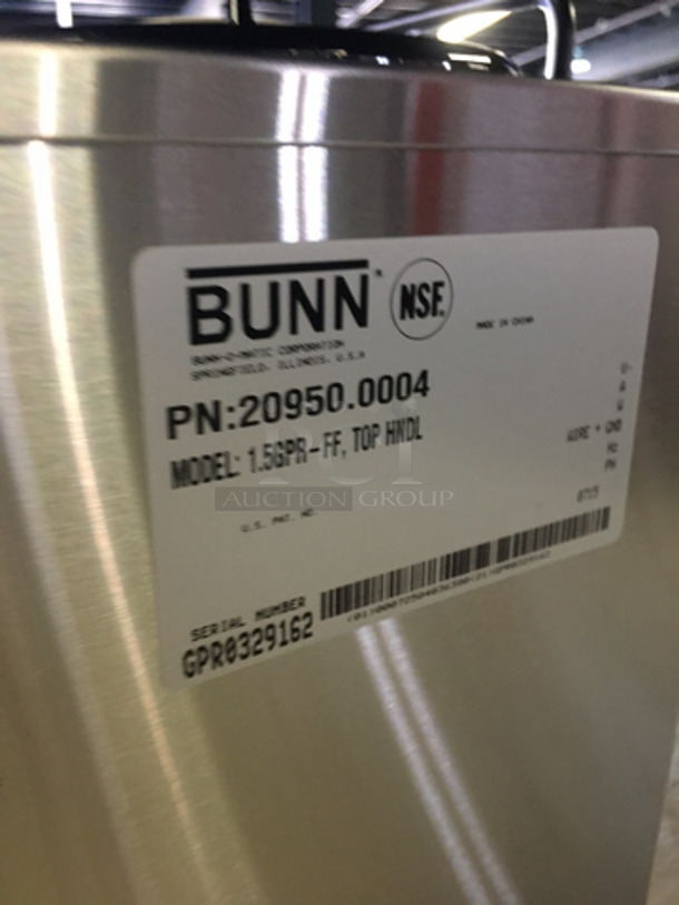 BRAND NEW! IN THE BOX! Bunn Commercial Countertop Satellite Coffee Server! Holds Up To 1.5 Gallons! Model: 1.5GPR-FF SN: GPR0329162 - Image 6 of 8
