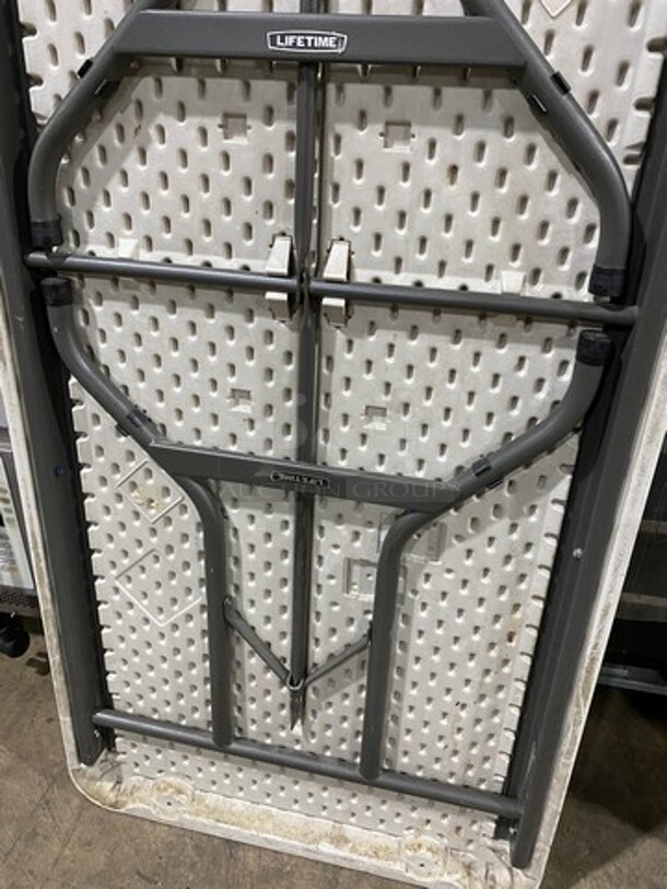 Life Time White Rectangular Folding Table! With Foldable Metal Legs! - Image 3 of 4