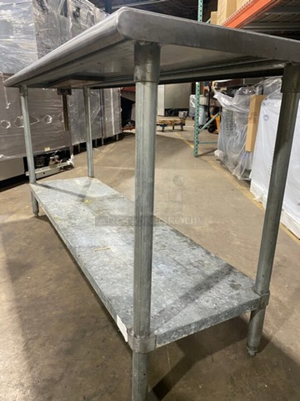 Solid Stainless Steel Work Top/ Prep Table! With Mounted Can Opener! With Storage Space Underneath! On Legs! - Image 5 of 9