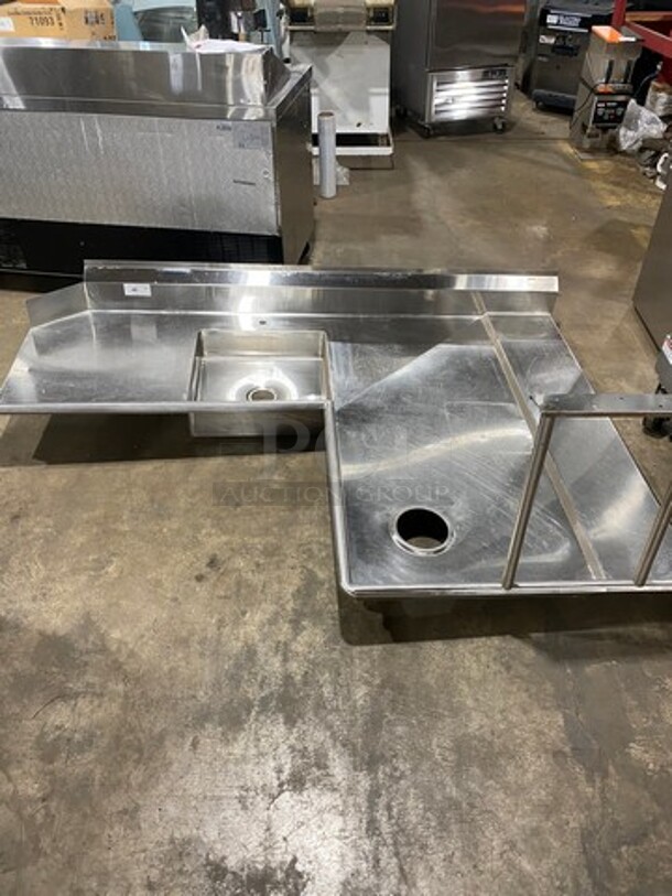 Solid Stainless Steel Side Dish Washing Table! With Back Splash! - Image 1 of 2