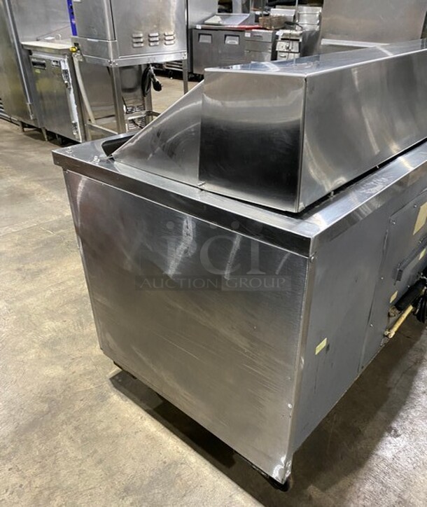 Randell Commercial Refrigerated Mega Top Sandwich Prep Table! With 2 Door Underneath Storage! All Stainless Steel! On Casters! MODEL 9040K7 SN:W14439141 115V 1PH  - Image 4 of 9