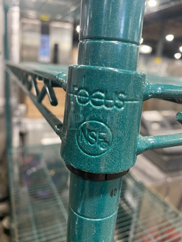 Metro Green Poly Coated 4 Tier Shelf! On Casters! BUYER MUST DISMANTLE! PCI CANNOT DISMANTLE FOR SHIPPING! PLEASE CONSIDER FREIGHT CHARGES! - Image 7 of 7