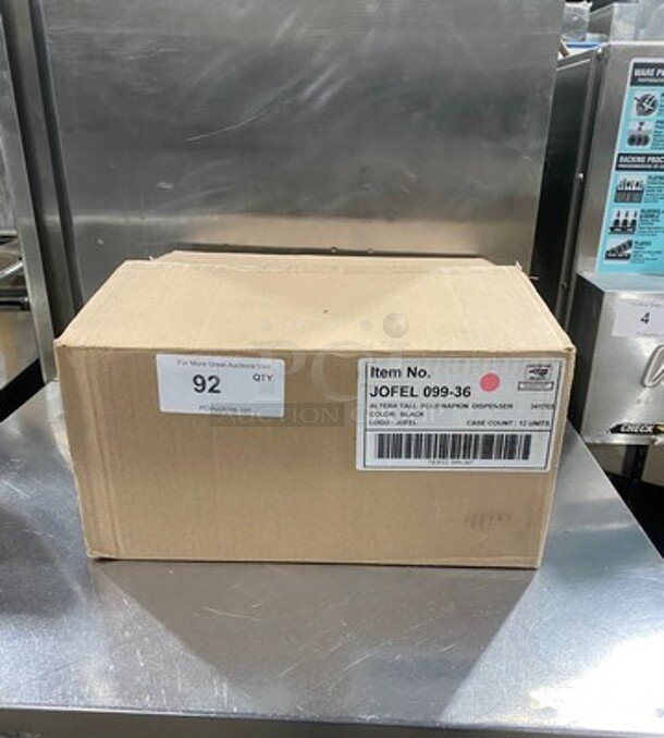 NEW! IN THE BOX! Jofel Black Poly Napkin Dispenser! Model: 09936 - Image 1 of 5