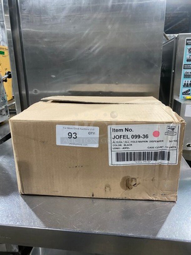 NEW! IN THE BOX! Jofel Black Poly Napkin Dispenser! Model: 09936
