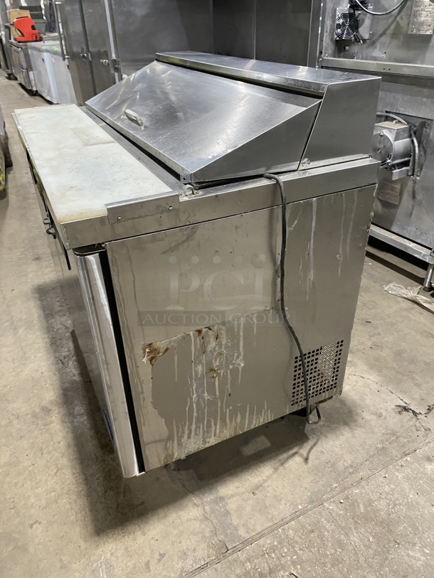 Atosa Commercial Refrigerated Mega Top Sandwich Prep Table! With Commercial Cutting Board! With 2 Door Storage Space Underneath! All Stainless Steel! On Casters! MODEL: MSF8302 SN: MSF8302AUS100317022300C40028 115V 1PH!  - Image 3 of 9