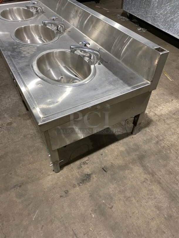 Outdoor Portable 3 Compartment Sink! With Back Splash! All Stainless Steel! - Image 2 of 7