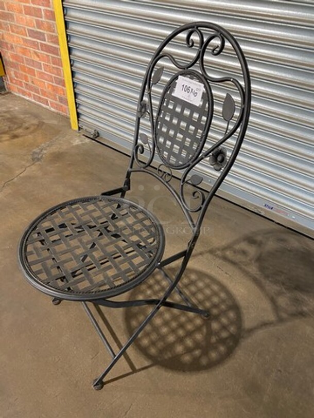 Black Metal Foldable Patio Chairs! 10x Your Bid! - Image 2 of 6
