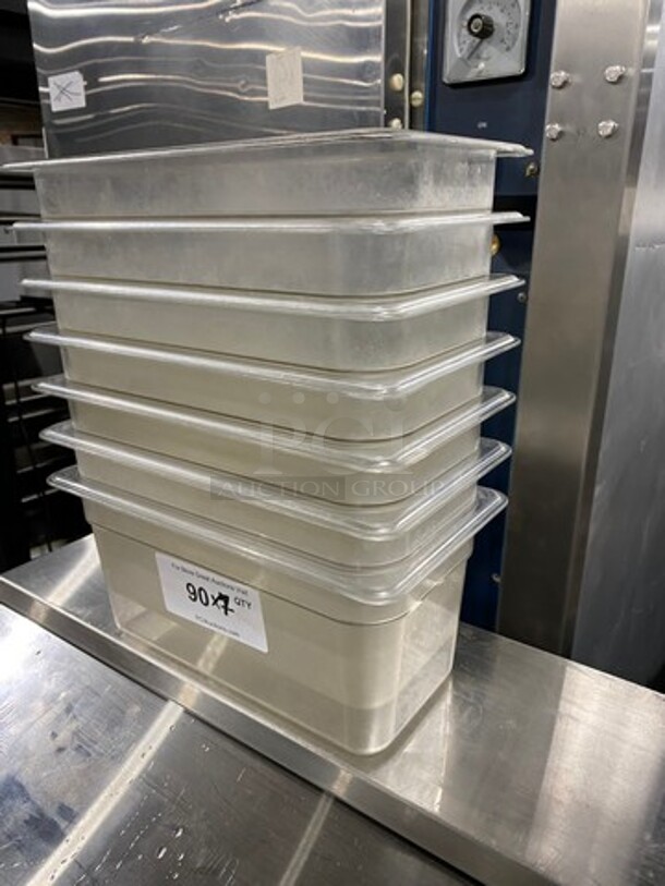 Cambro Clear Poly 1/3x6" Food Containers! 7x Your Bid! - Image 2 of 8
