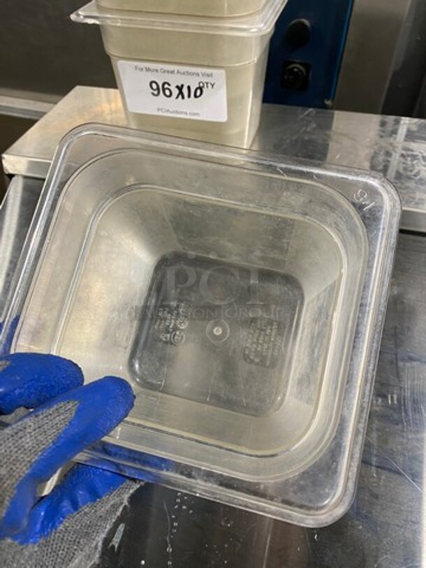 Cambro Clear Poly 1/6x6" Food Containers! 10x Your Bid! - Image 3 of 8