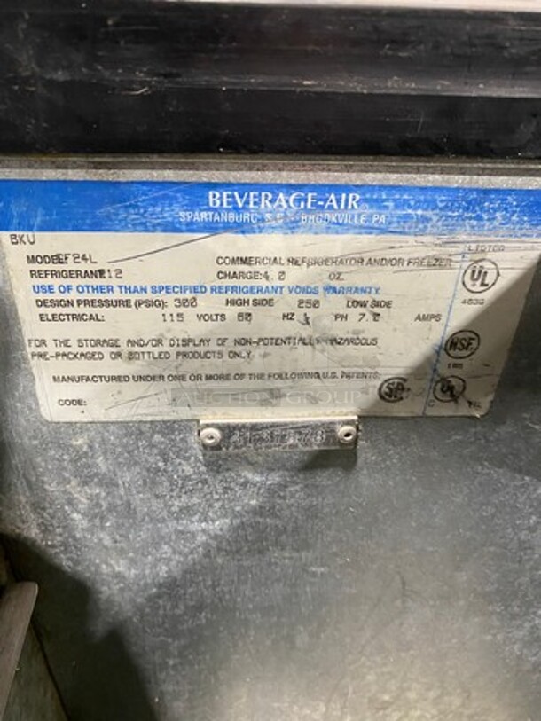 Commercial Under The Counter Beer Bottle Cooler! With Single Sliding Stainless Steel Top Door! Model: GF24L 115V 60HZ 1 Phase - Image 8 of 8