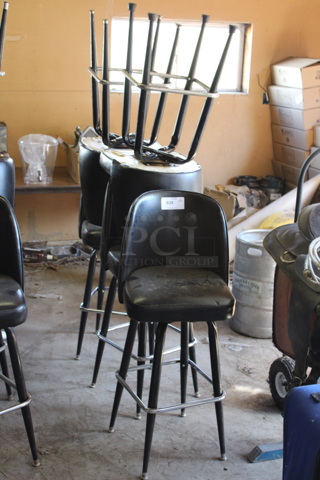 HIGH QUALITY! Metal Framed Padded Back and Seat Bar Height Chairs With Foot Rest. 5x Your Bid