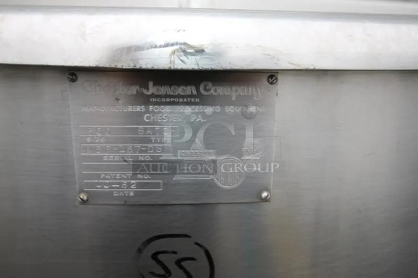 Chester-Jensen Batch Stainless Steel Commercial Floor Style 500 Gallon Jacketed Mix Tank w/ Hinge Lid. - Image 7 of 12