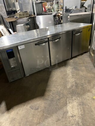 Hoshizaki Commercial 3 Door Lowboy/Worktop Cooler! All Stainless Steel! Model: CT210SDFML SN: E000014 100V