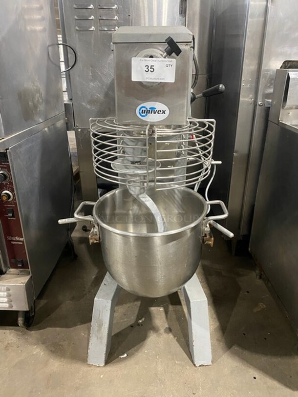  UNIVEX 30qt Floor Style Planetary Mixer With Guard! Heavy Duty Stainless Steel Bowl! MN:SRM30 Serial:M14010069! 115V 1 Phase! 
 - Image 1 of 9