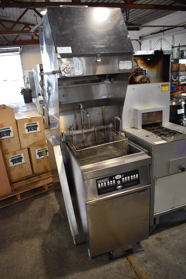 Giles Model FSH2 Stainless Steel Commercial Ventless Hood and Hobart Model 1HF85C Stainless Steel Electric Powered Deep Fat Fryer w/ Fry Basket. 208 Volts, 1 Phase. 30x42x81 - Image 2 of 9