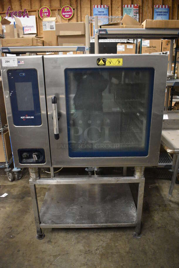 2015 Alto Shaam Model CTP7-20E Stainless Steel Commercial Combitherm Convection Oven on Stainless Steel Commercial Equipment Stand. 208-240 Volts, 3 Phase. 44x40x64 - Image 8 of 8