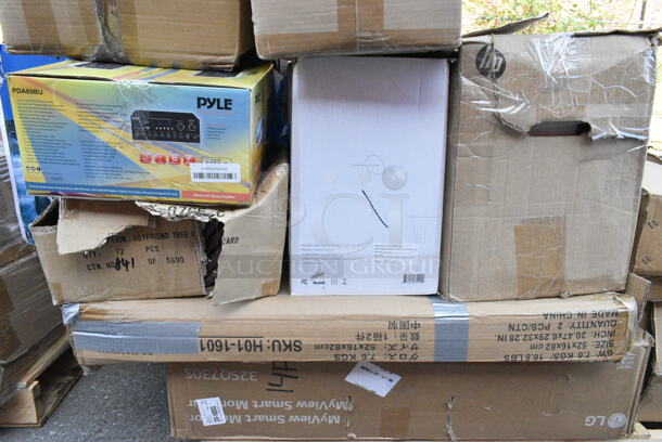 17 IN ORIGINAL BOX! Items Including LG Smart Monitor, SereneLife SLFTSP20 Foot Bath Massager, L-PG32020o Classic Wooden Pet Gate, Pyle PBMSPG82 Outdoor Bluetooth Speaker Portable PA System. 17 Times Your Bid!  - Image 2 of 7