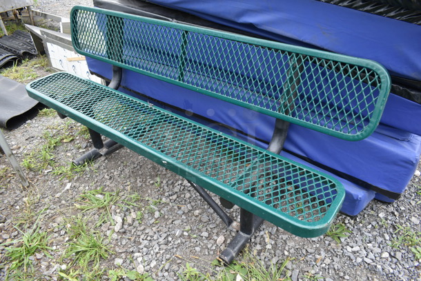 3 Green Metal Mesh Benches. 3 Times Your Bid! - Image 3 of 3