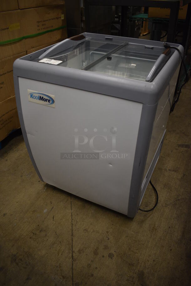 KoolMore KM-ICD-26SD Metal Commercial Chest Freezer Merchandiser on Commercial Casters. 115 Volts, 1 Phase. 26x28x34. Tested and Powers On But Temps at 46 Degrees - Image 3 of 8