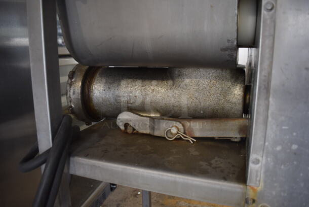 Hollymatic 190 Stainless Steel Commercial Floor Style Meat Grinder on Commercial Casters. 230 Volts.  - Image 4 of 11