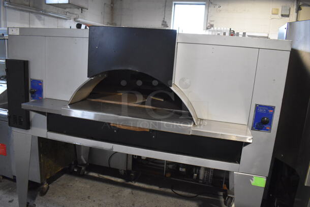 LIKE NEW! Bakers Pride Stainless Steel Commercial Natural Gas Powered Floor Style Il Forno Single Deck Pizza Oven on Metal Legs w/ Commercial Casters. 78x54x68 - Image 4 of 12