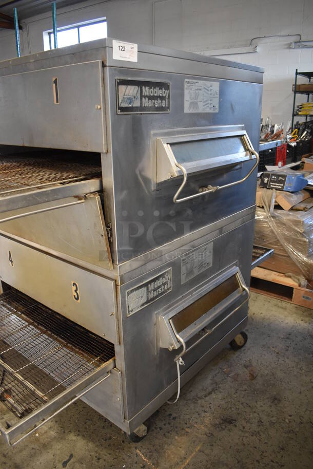 2 Middleby Marshall PS200 S8 Stainless Steel Commercial Natural Gas Powered Conveyor Pizza Oven on Commercial Casters. 120,000 BTU. 84x51x64. 2 Times Your Bid! - Image 2 of 9