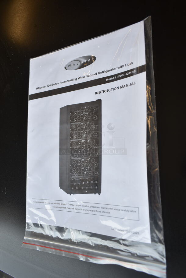 BRAND NEW SCRATCH AND DENT! Whynter FWC-1201BB Metal Freestanding 34 Bottle Wine Cooler Merchandiser w/ Touch Screen. 115 Volts, 1 Phase. Tested and Working! - Image 5 of 6
