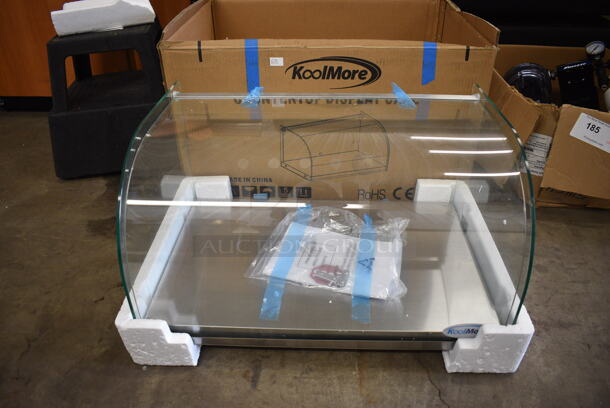 BRAND NEW IN BOX! KoolMore Commercial Glass Countertop Display Case. Back Door Is Missing. 22x14x13.