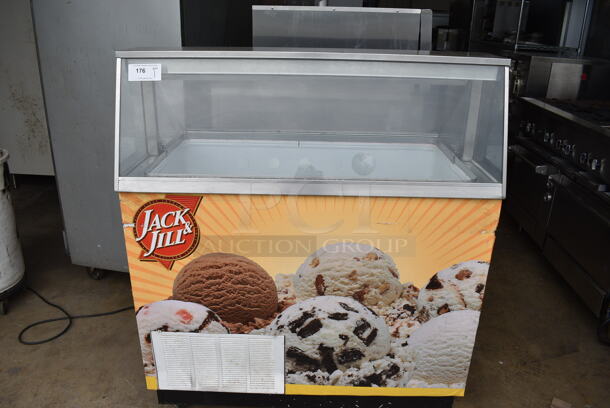 Metal Commercial Ice Cream Dipping Cabinet Freezer on Commercial Casters. 47x27x55. Tested and Does Not Power On