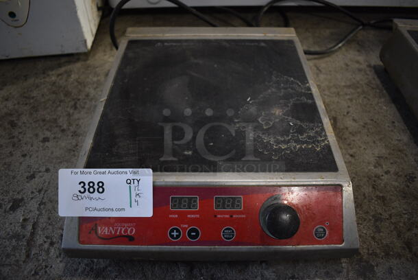 2017 Avantco IC 1800 Stainless Steel Commercial Countertop Electric Powered Single Burner Induction Range. 120 Volts, 1 Phase. 12x15x4 - Image 1 of 6