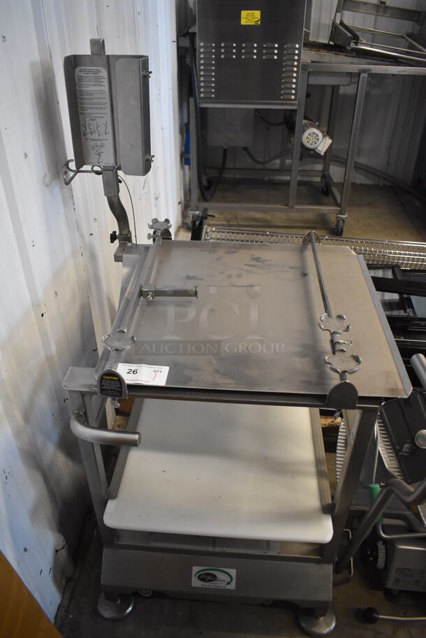 Face to Face Stainless Steel Commercial Floor Style Portable Meat Slicer Cutting Station on Commercial Casters. 26x28x31 - Image 4 of 6