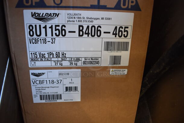 BRAND NEW IN BOX! Vollrath VCBF118-37 Metal Commercial Countertop Single Hopper Slushie Machine. 2.6 Gallon Capacity. 115 Volts, 1 Phase. Tested and Working! - Image 2 of 2