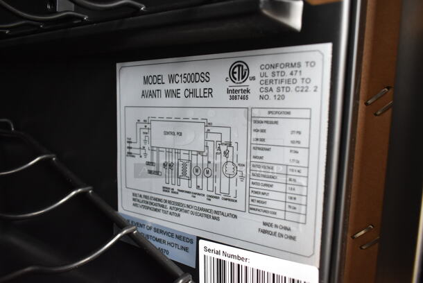 BRAND NEW SCRATCH AND DENT! Avanti WC1500DSS Stainless Steel Commercial 30 Bottle Wine Cellar Merchandiser. 115 Volts, 1 Phase. Tested and Working! - Image 4 of 4