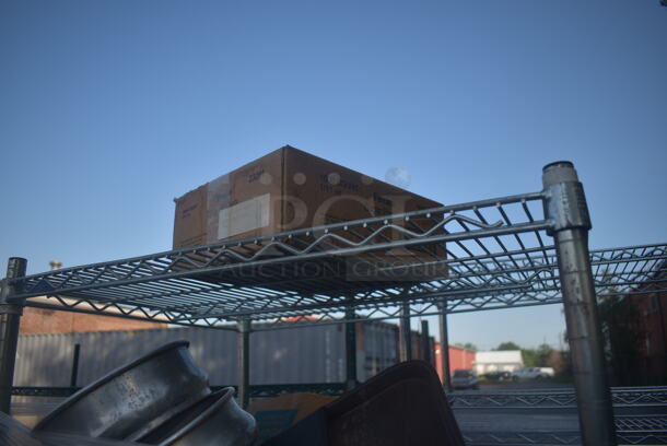 ALL ONE MONEY! Lot of Items including Open Utility Shelf With Metro Style Shelving, Sheet Pans, Round Steel Tins, Sugar Packets, Men's Room Sign, Coffee Decanter AND MORE!BUYER MUST DISMANTLE. PCI CANNOT DISMANTLE FOR SHIPPING. PLEASE CONSIDER FREIGHT CHARGES. - Image 5 of 5