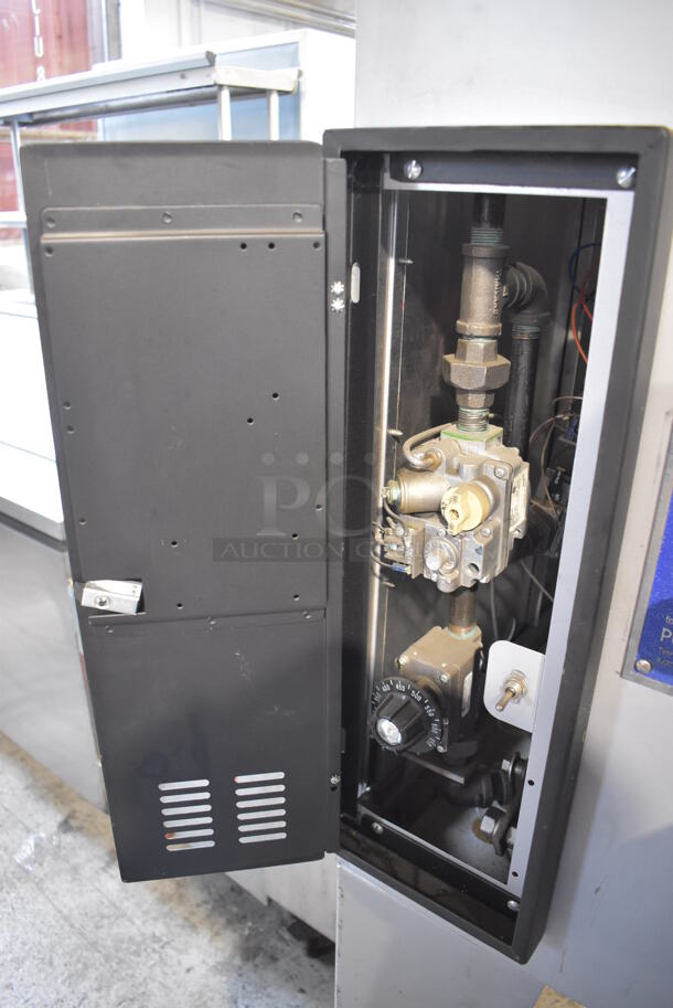 LIKE NEW! Bakers Pride Stainless Steel Commercial Natural Gas Powered Floor Style Il Forno Single Deck Pizza Oven on Metal Legs w/ Commercial Casters. 78x54x68 - Image 10 of 12