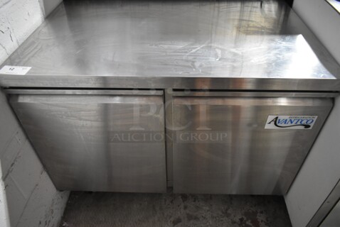 2022 Avantco 178SSUC48RHC Stainless Steel Commercial 2 Door Undercounter Cooler on Commercial Casters. 115 Volts, 1 Phase. Tested and Working!
