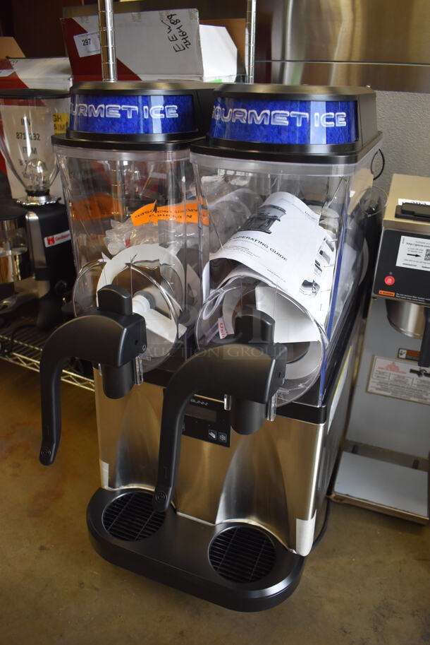 BRAND NEW! 2022 Bunn ULTRA NX Stainless Steel Commercial Countertop 2 Hopper Slushie Machine. 120 Volts, 1 Phase. 16x20x25. Tested and Working! - Image 9 of 9