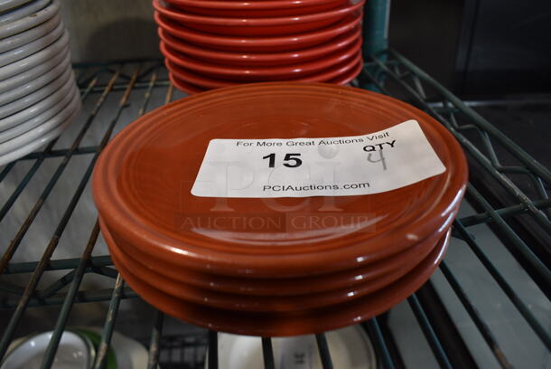 4 Fiestaware Red Ceramic Plates. 6.25x6.25x1. 4 Times Your Bid!