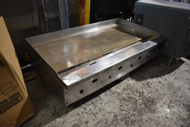 Cook Rite Stainless Steel Commercial Countertop Natural Gas Powered Flat Top Griddle.  - Image 5 of 6