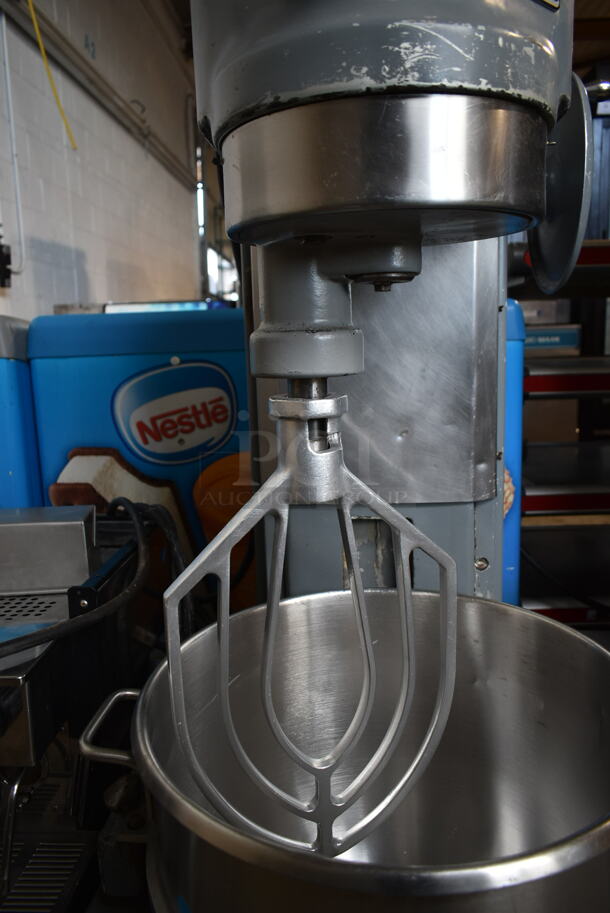 Hobart H-600 Metal Commercial Floor Style 60 Quart Planetary Dough Mixer w/ Stainless Steel Mixing Bowl and Paddle Attachment. 200 Volts, 3 Phase.  - Image 5 of 10