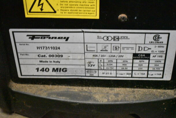 Forney 140 MIG Welder. 120 Volts, 1 Phase.  - Image 10 of 10
