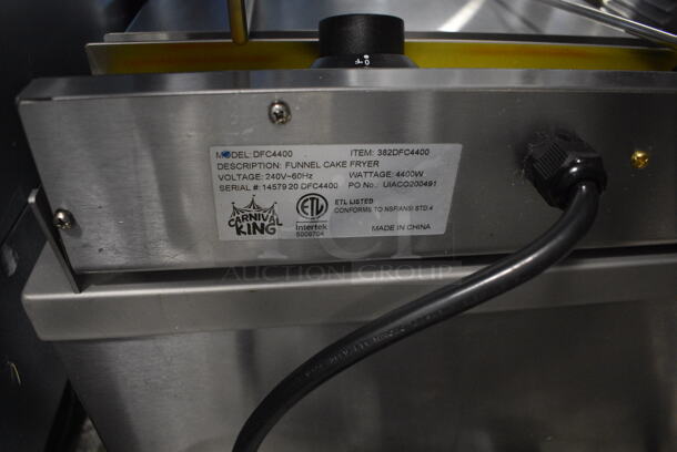 BRAND NEW IN BOX! Carnival King Model DFC4400 Stainless Steel Commercial Countertop Electric Powered Funnel Cake Fryer w/ Basket and Lid. 240 Volts, 1 Phase. 18x24x14.5 - Image 7 of 8