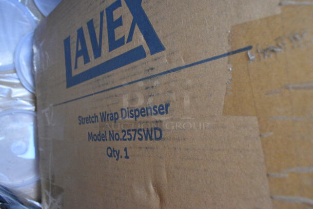 12 BRAND NEW Boxes Including TC-ST13-White Unit, Nemco 55600-2 1/4" Easy Tomato Slicer, 247PG1022FH Vigor 11" x 23" Portable Steel Griddle, TC-1350R-SS 13 Gallon Trash Can, 271CT1418OR Carlisle CT141824 Cafe 14" x 18" Orange Standard Plastic Fast Food Tray - 12/Case, 257SWD Lavex Heavy-Duty Steel Stretch Wrap Dispenser with Film Cutter, 245CB12PLN Choice 12" x 12" x 2" Kraft Customizable Corrugated Plain Pizza Box - 50/Case, Zurn Z5410 Blowout Service Sink. 12 Times Your Bid!  - Image 8 of 12