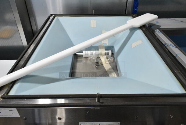 BRAND NEW SCRATCH AND DENT! Scotsman Stainless Steel Commercial Ice Bin Stand w/ Gray Poly Cart. Goes GREAT w/ Lots 3 and 5!  - Image 4 of 8