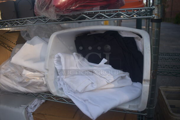 ALL ONE MONEY! Lot of Items Including Open Utility Shelf With Metro Style Shelving, Linens, Orange Salad Spinner With Lid, Trash Can, Dish Caddy, Picture Frames, Toilet Paper, Steel Baking Trays, Circular Steel Tins, AND MORE! BUYER MUST DISMANTLE. PCI CANNOT DISMANTLE FOR SHIPPING. PLEASE CONSIDER FREIGHT CHARGES. - Image 10 of 11