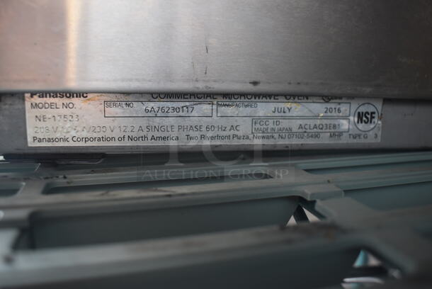 2016 Panasonic NE-17523 Commercial Stainless Steel Electric Microwave Oven. 208-230V, 1 Phase.  - Image 9 of 9
